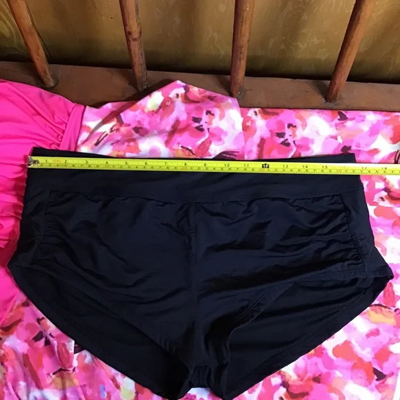 Kona Sol Pink Floral Swim Tankini Top 2X & Black Shorts Large Booty Lift - Picture 11 of 14